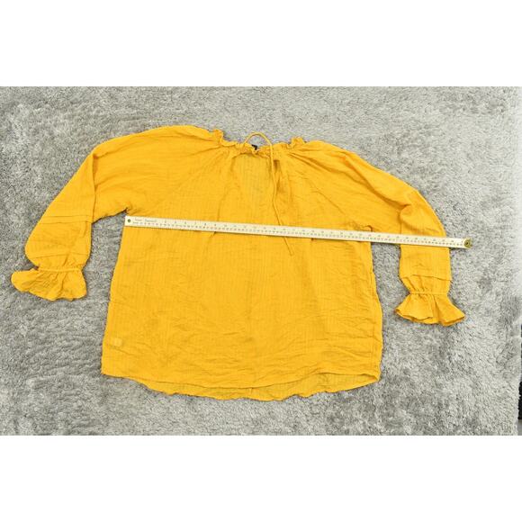 Torrid Plus Size 2 Blouse Preowned Light Fabric Long Sleeve Mustard Yellow - Picture 4 of 8
